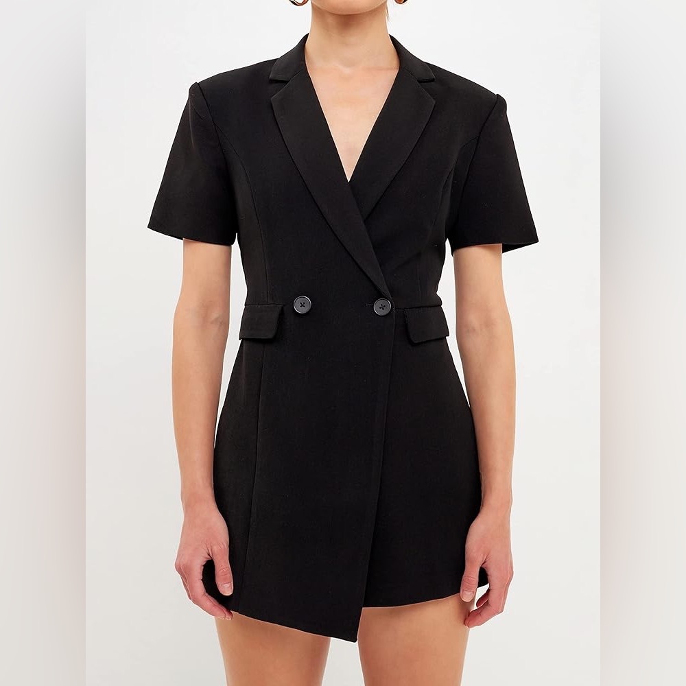 NWOT Endless Rose Double Breasted Blazer Romper Size XS
